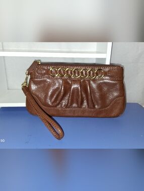 ☆☆SALE☆☆ Vintage Wilson's Brown Pleated Leather Wristlet
